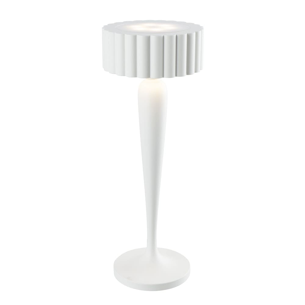 Lampe de table sans fil Aluminium Blanc h26cm