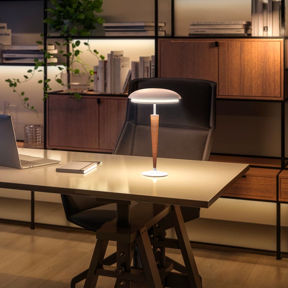 Lampe de table sans fil Aluminium Bois h36cm - Maisons du Monde