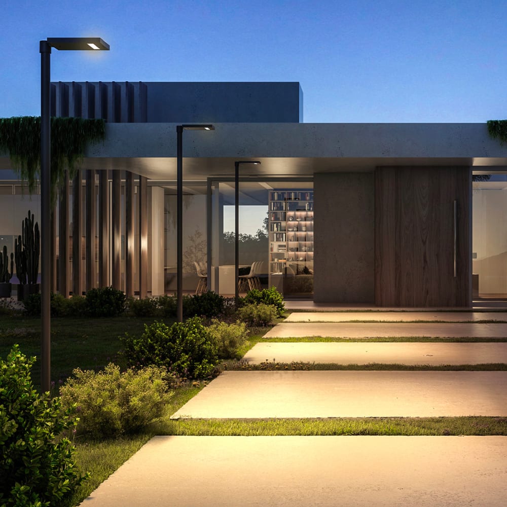 Borne solaire aluminium Aluminium Noir h2.5m