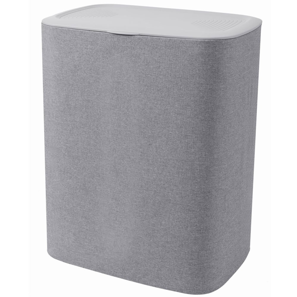 Panier à linge tissu gris 90l