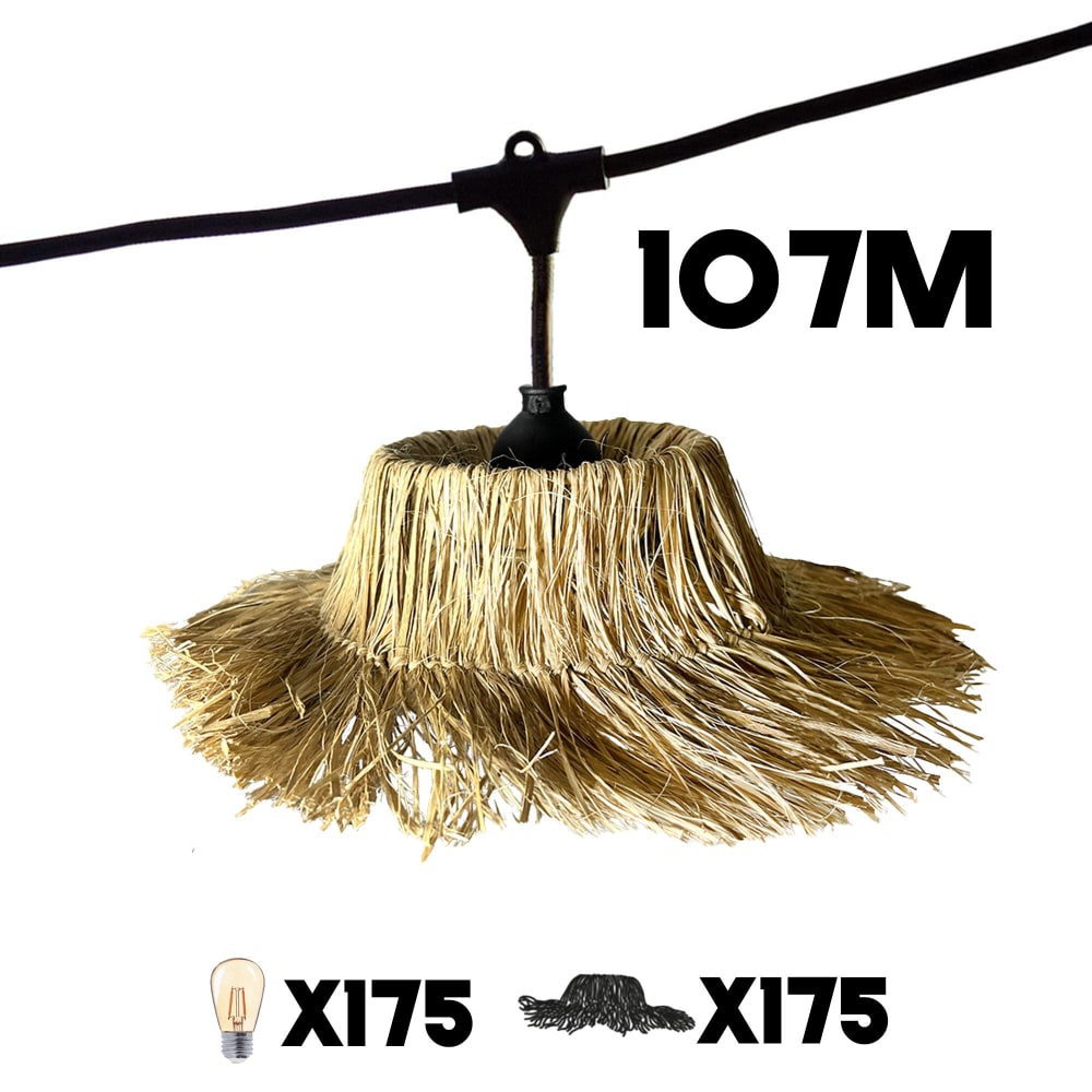 Lot de 25 guirlandes Paille Beige 6M