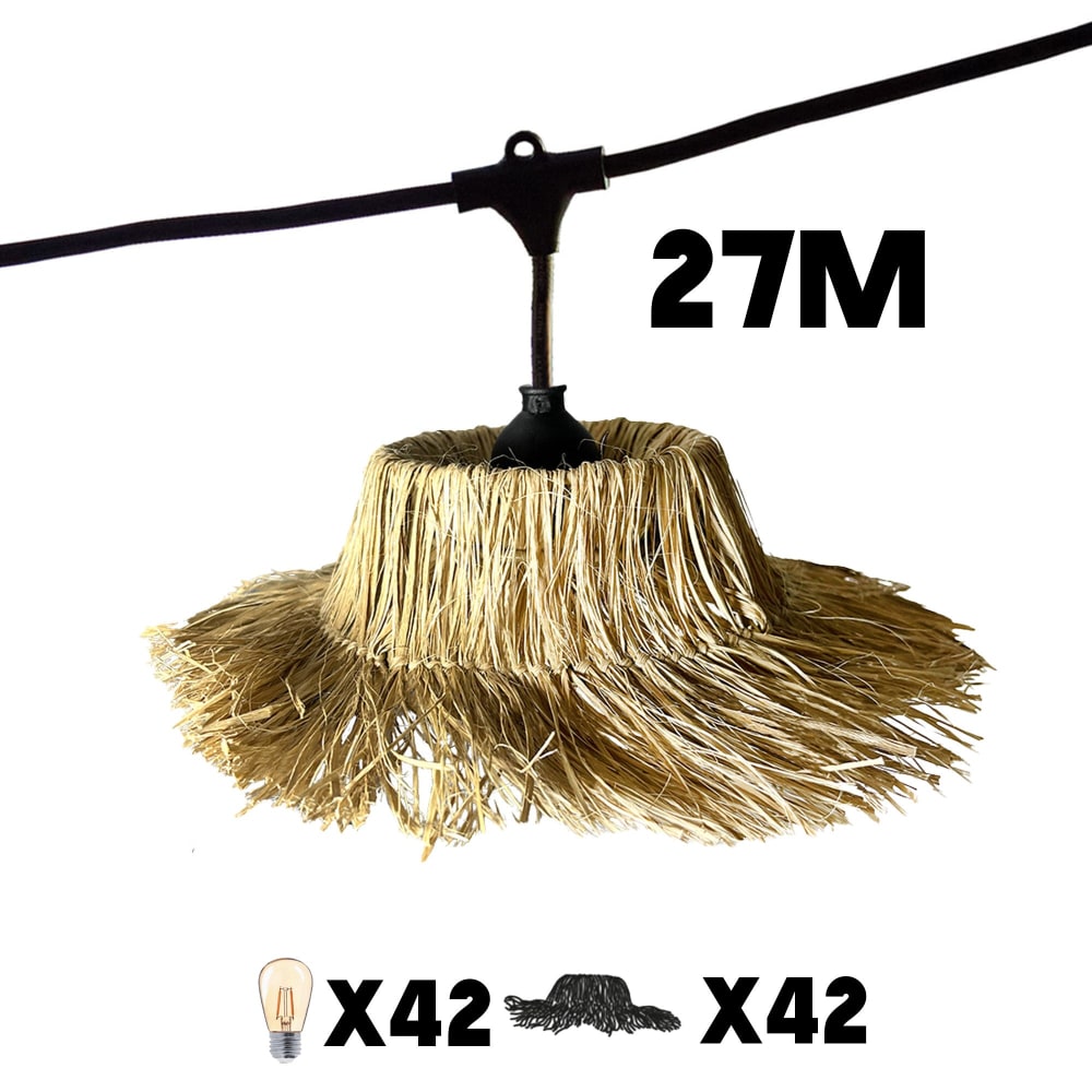 Lot de 6 guirlandes Paille Beige 6M