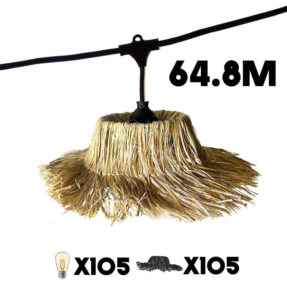 Lot de 15 guirlandes Paille Beige 6M