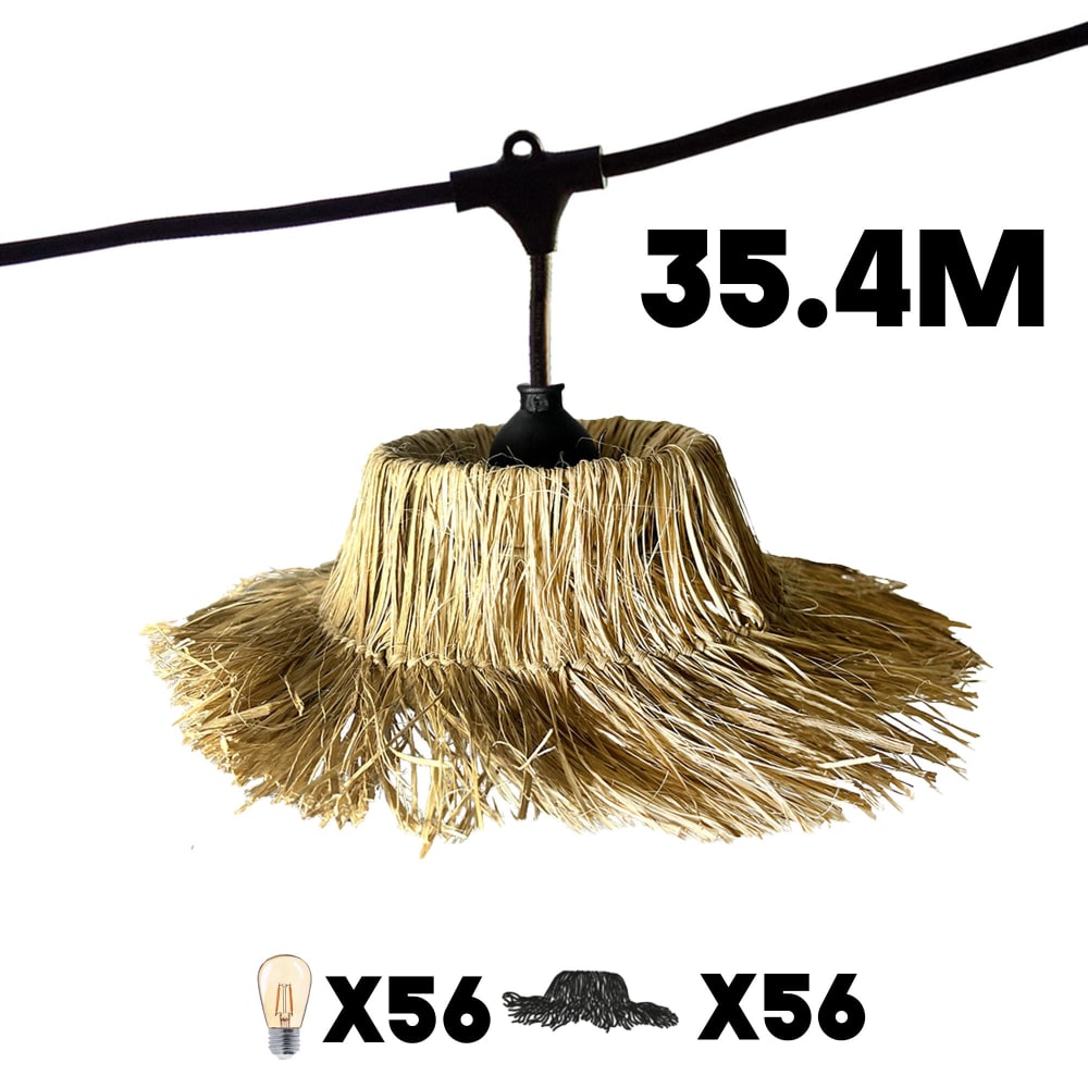 Lot de 8 guirlandes Paille Beige 6M