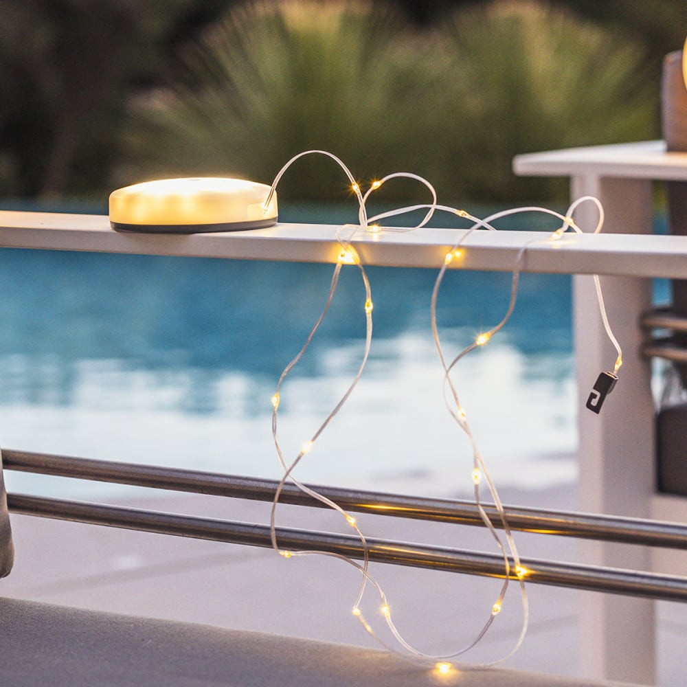 Guirlande lumineuse portable Plastique Blanc 10 M - Maisons du Monde