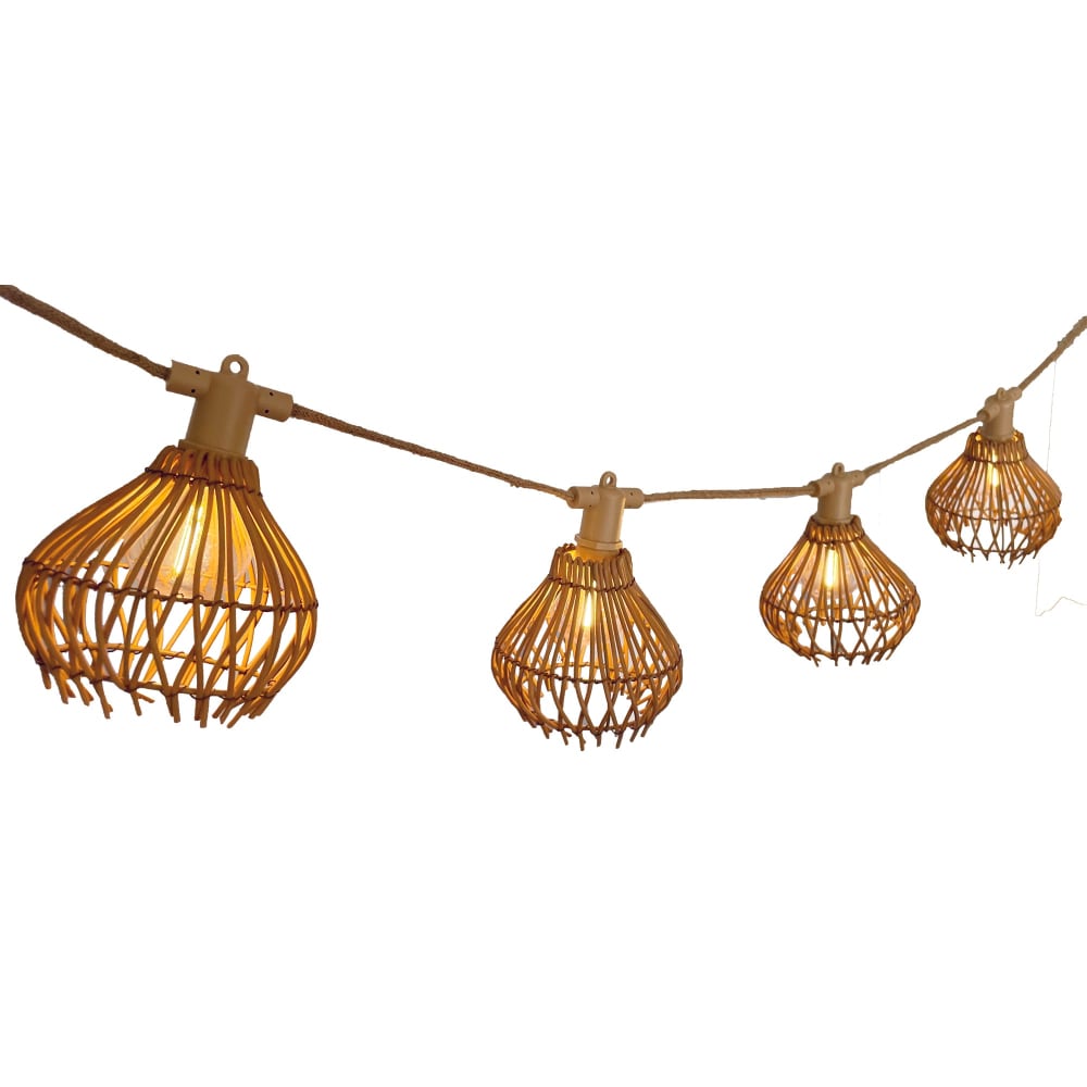 Guirlande solaire Hybride Polyrotin Beige 8m