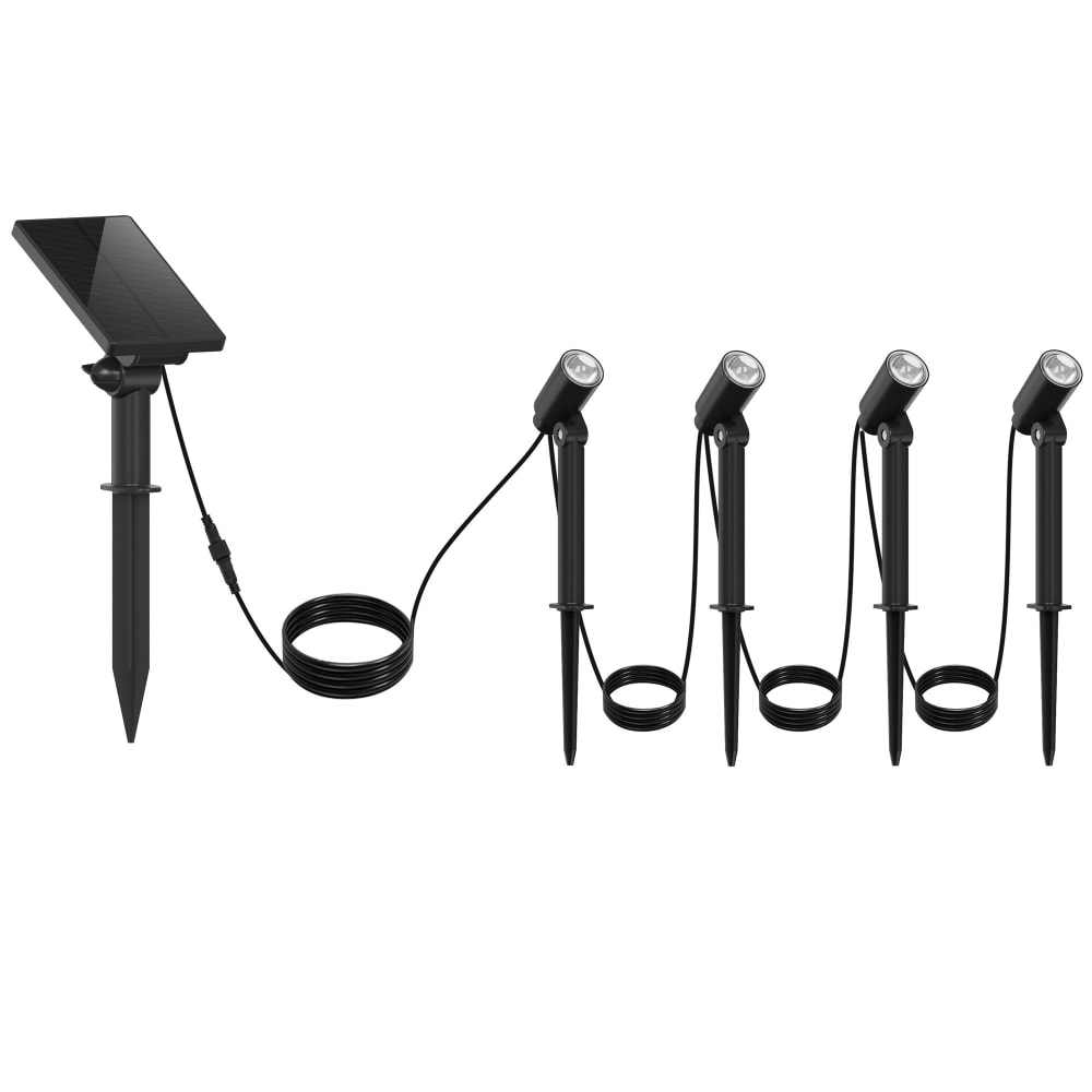 Lot de 4 Spots solaires LED Plastique Noir H27cm