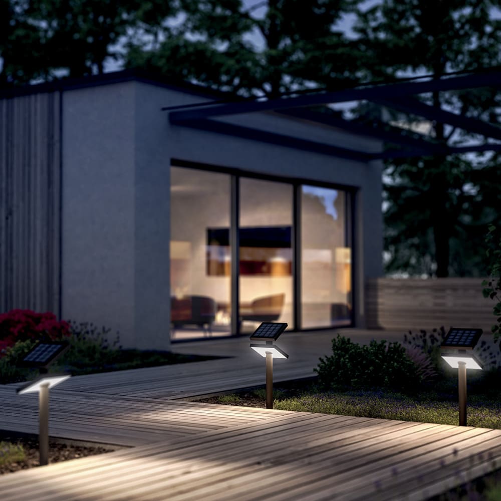 Borne solaire aluminium Aluminium Noir h46cm