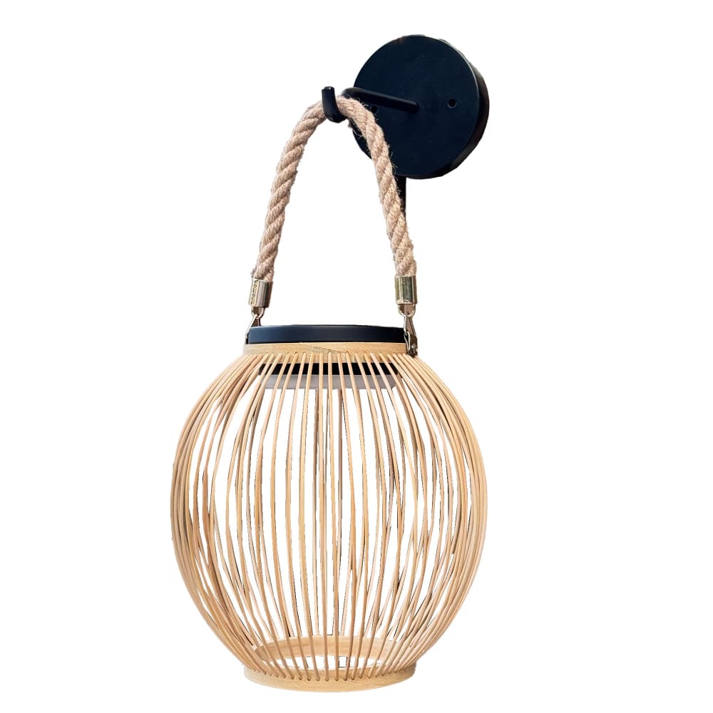 Applique solaire Bambou Bois H25cm