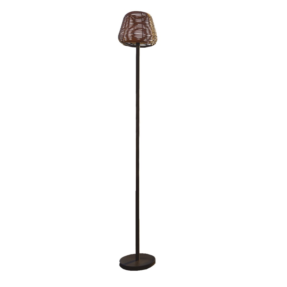 Lampadaire sans fil Polyrotin Marron h120cm