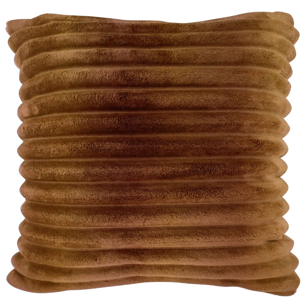 Housse d'oreiller en polyester marron caramel 65x65cm — vue 4