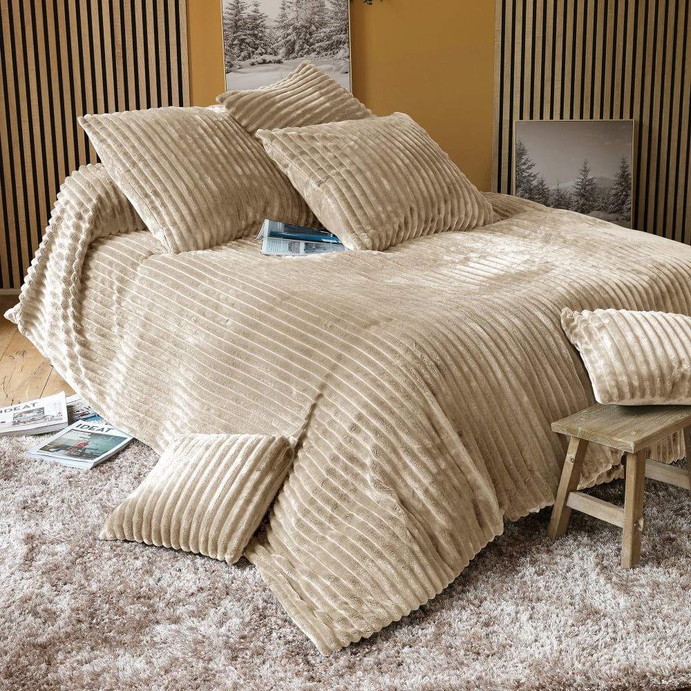 Housse d'oreiller en polyester blanc écru 65x65cm