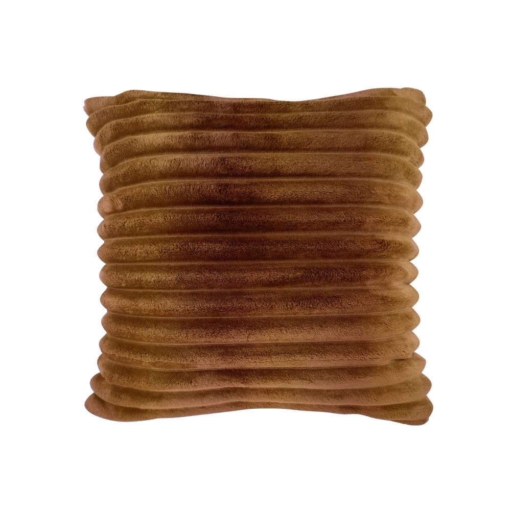 Housse de coussin en polyester marron caramel 40x40cm — vue 4