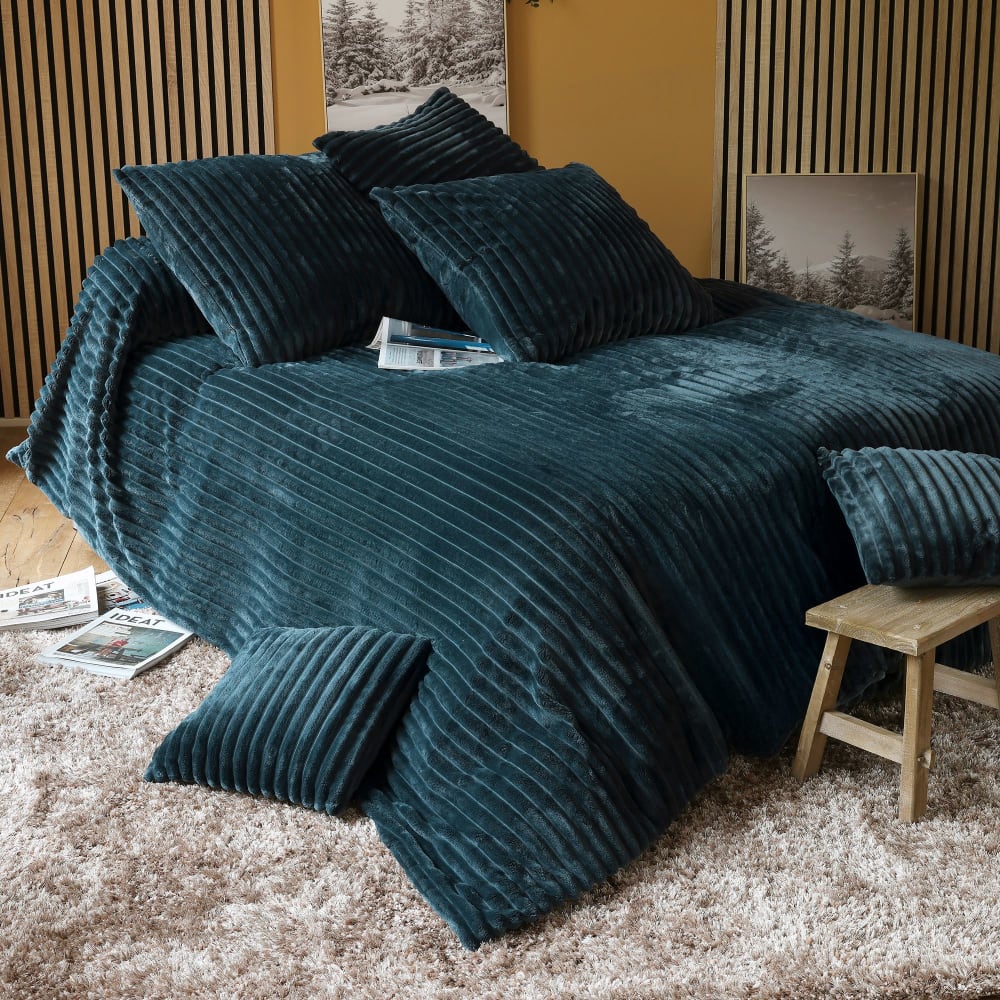 Housse de coussin en polyester bleu nuit 40x40cm