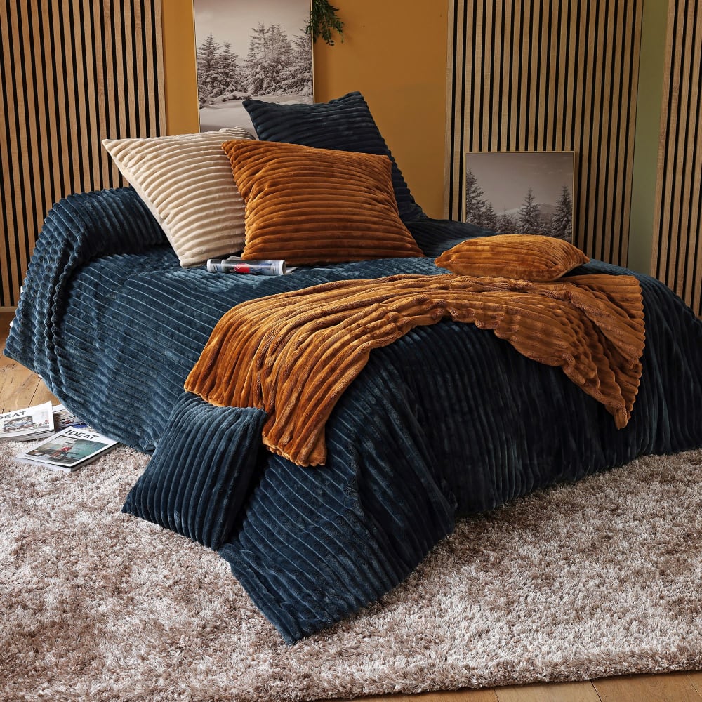 Housse de coussin en polyester bleu nuit 40x40cm — vue 3