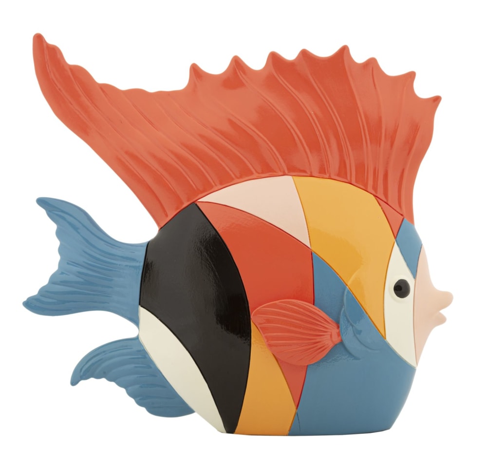 Mehrfarbiger Harzfisch, 28 x 8 x 25 cm - Maisons Du Monde