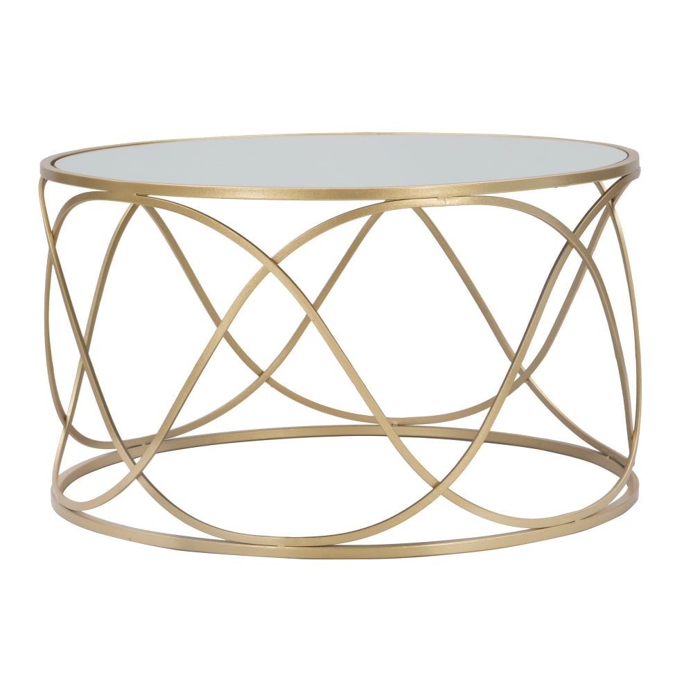 Table basse en métal doré Ø 70x40  cm