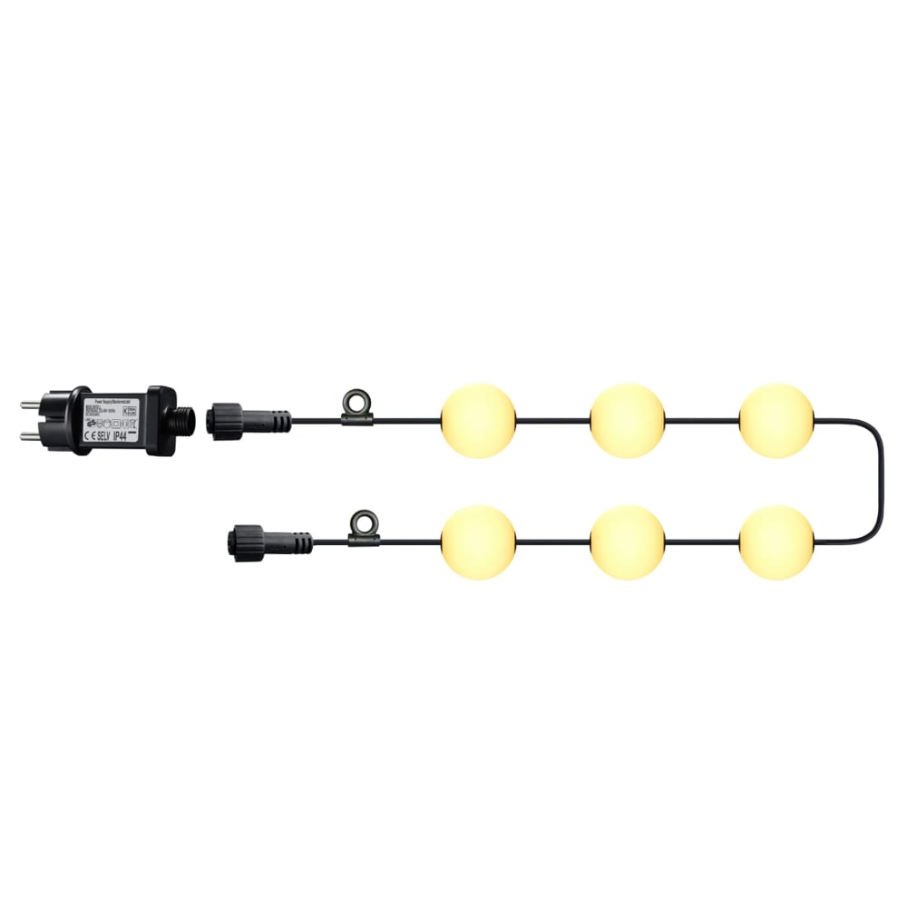 6-Ball-Girlande Weiss 5.5m - Maisons Du Monde