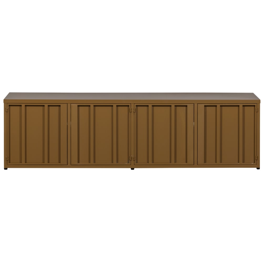 Meuble tv 4 portes en métal jaune miel