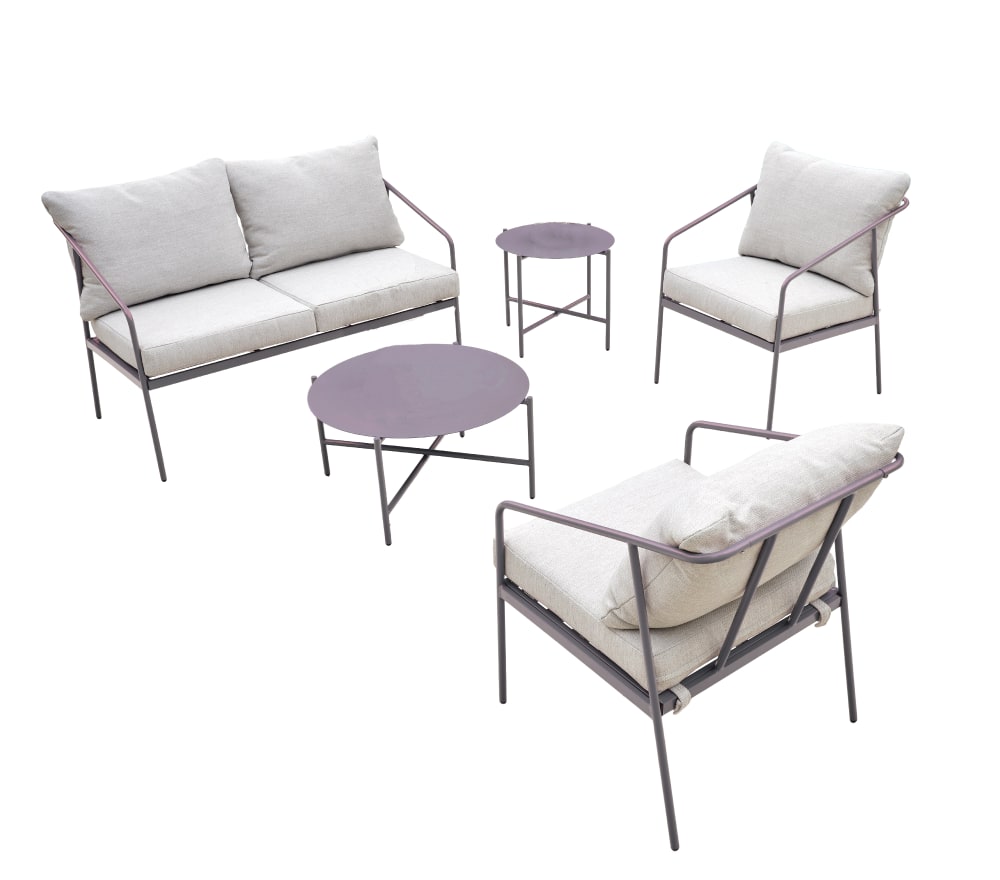 Salon de jardin 4 places en acier  anthracite