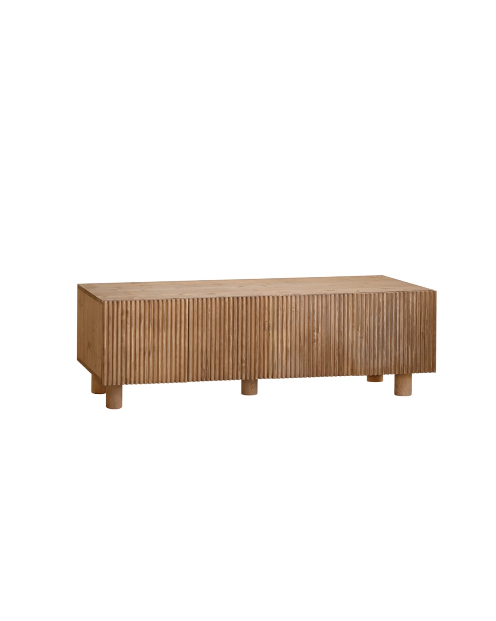 mueble tv de madera de abeto y pino en tono roble medio 152x42cm