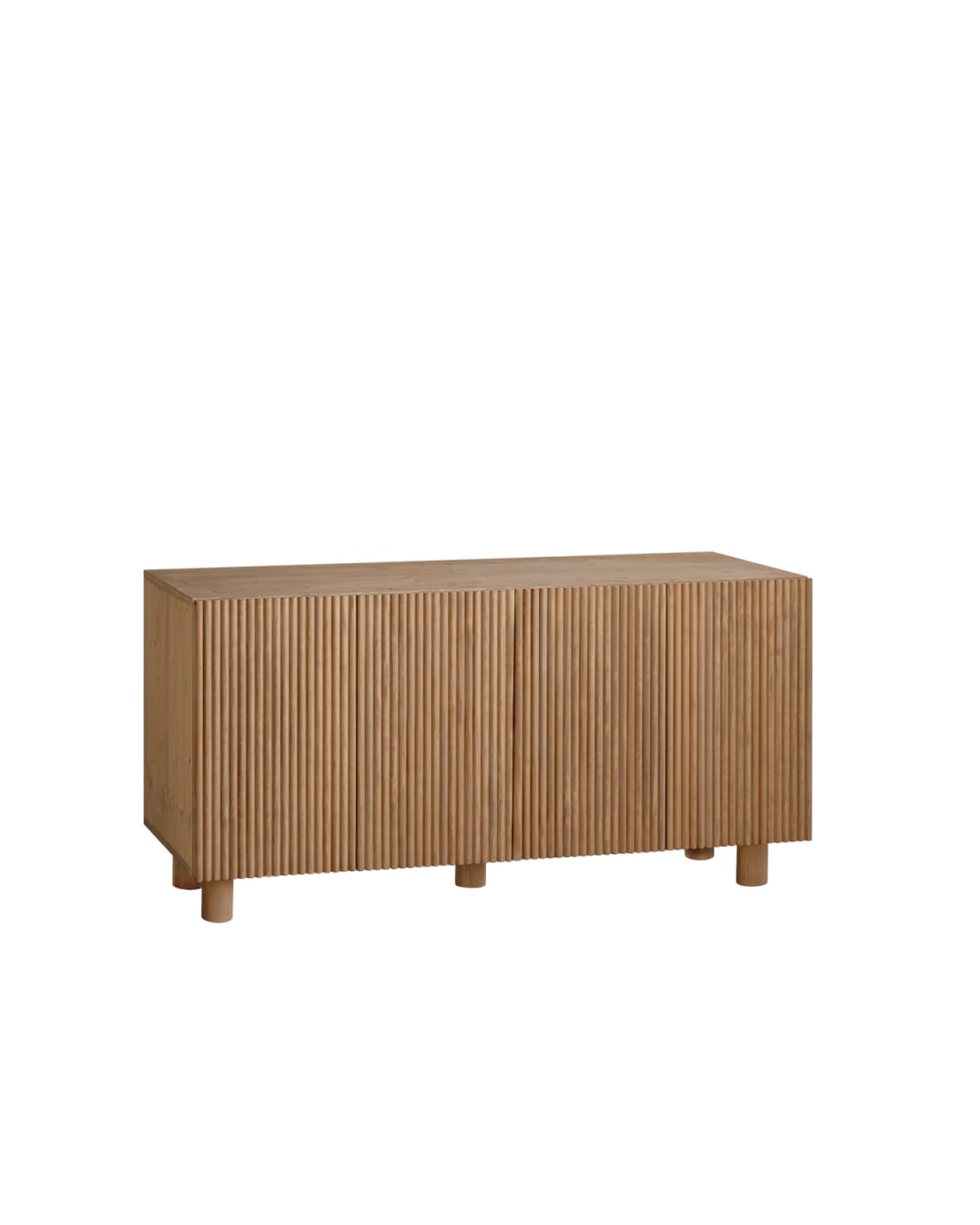 Buffet en bois de sapin et pin en ton marron clair 152x42cm