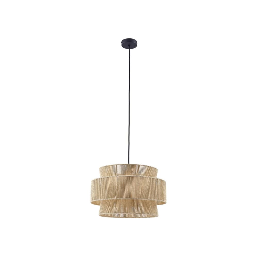 Lindby Pendelleuchte aus Papier, natur, beige style landhaus Braun Papier