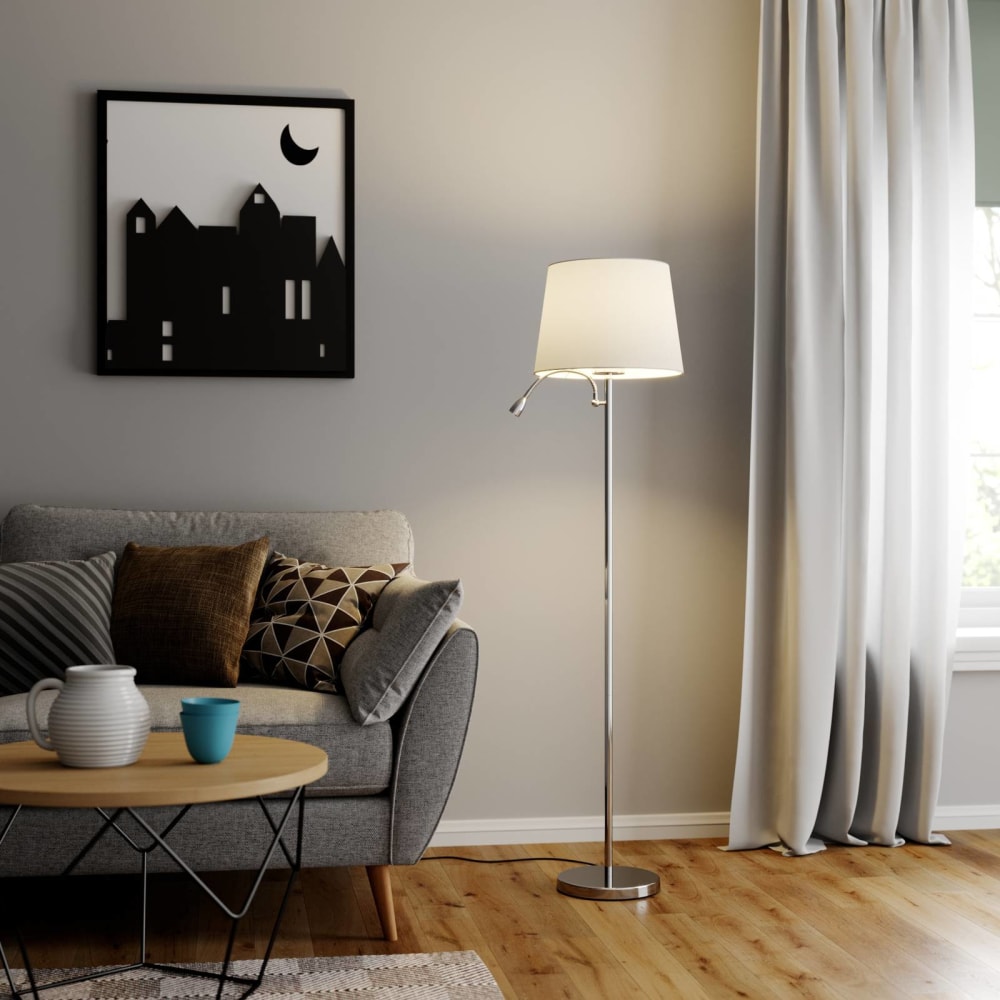 Stehlampe aus Textil, weiß - Maisons Du Monde