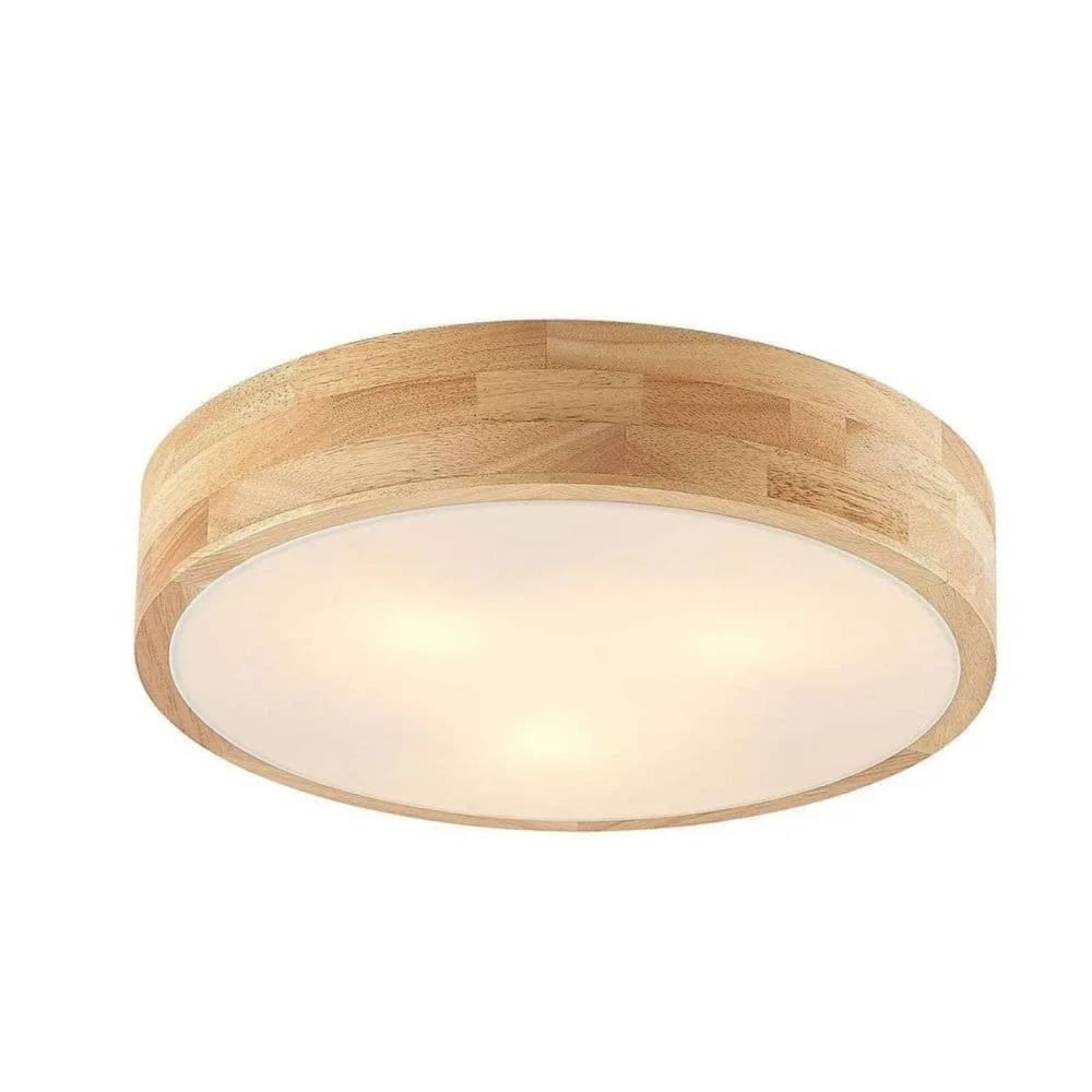 Lindby Deckenlampe aus Holz, Holz hell, weiß style landhaus Braun Holz