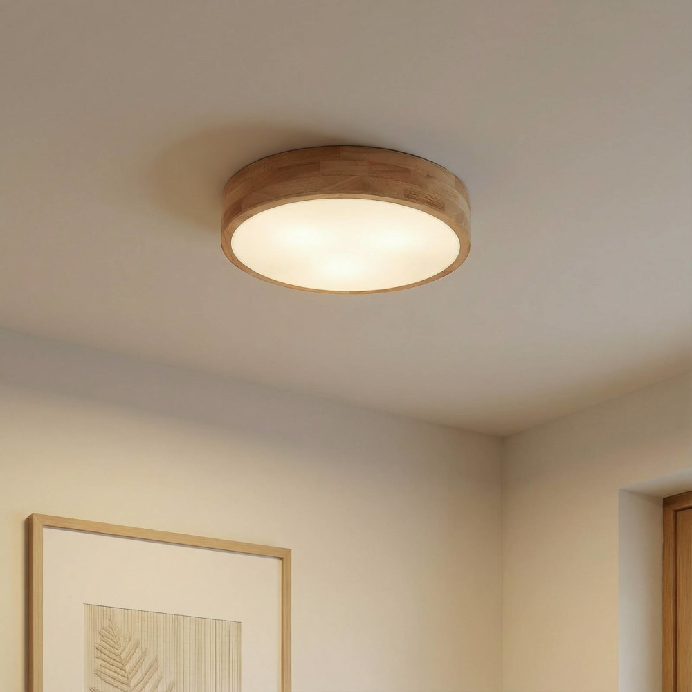 Deckenlampe aus Holz, Holz hell, weiß - Maisons Du Monde