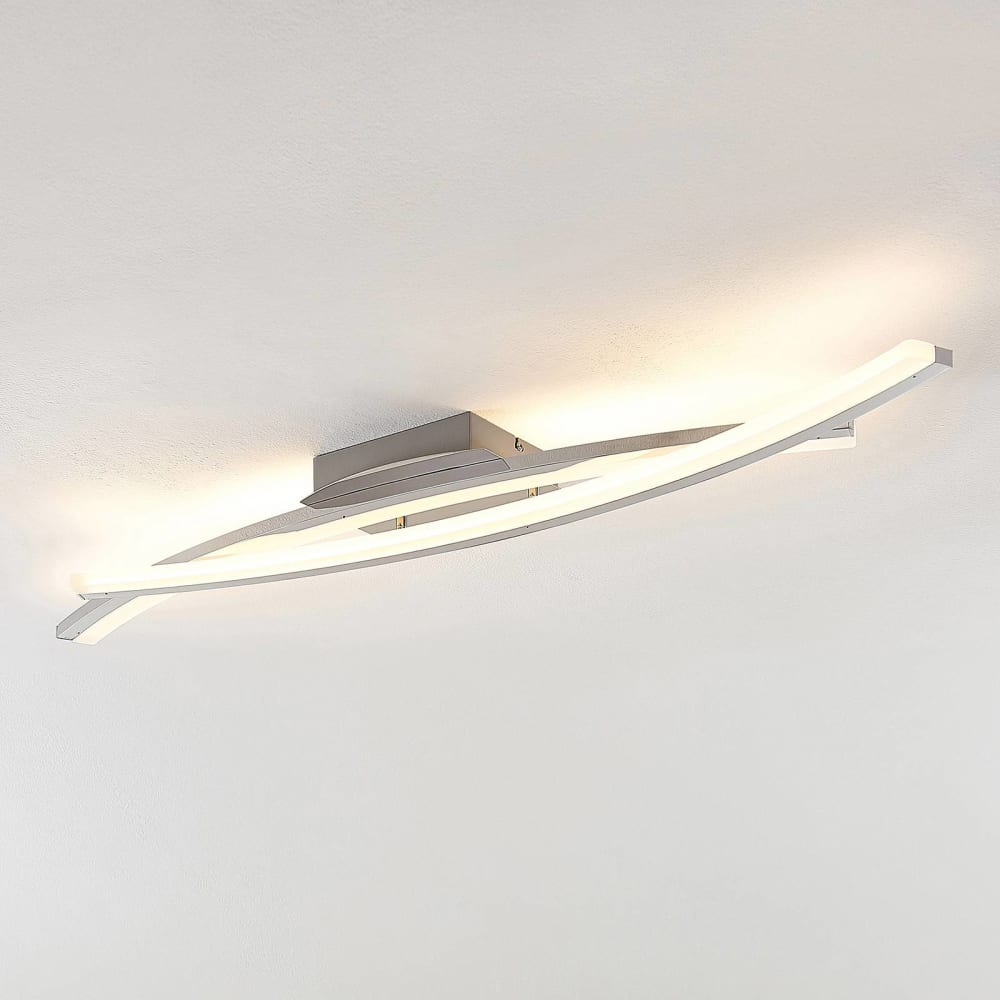 lampara de techo led de metal plateado