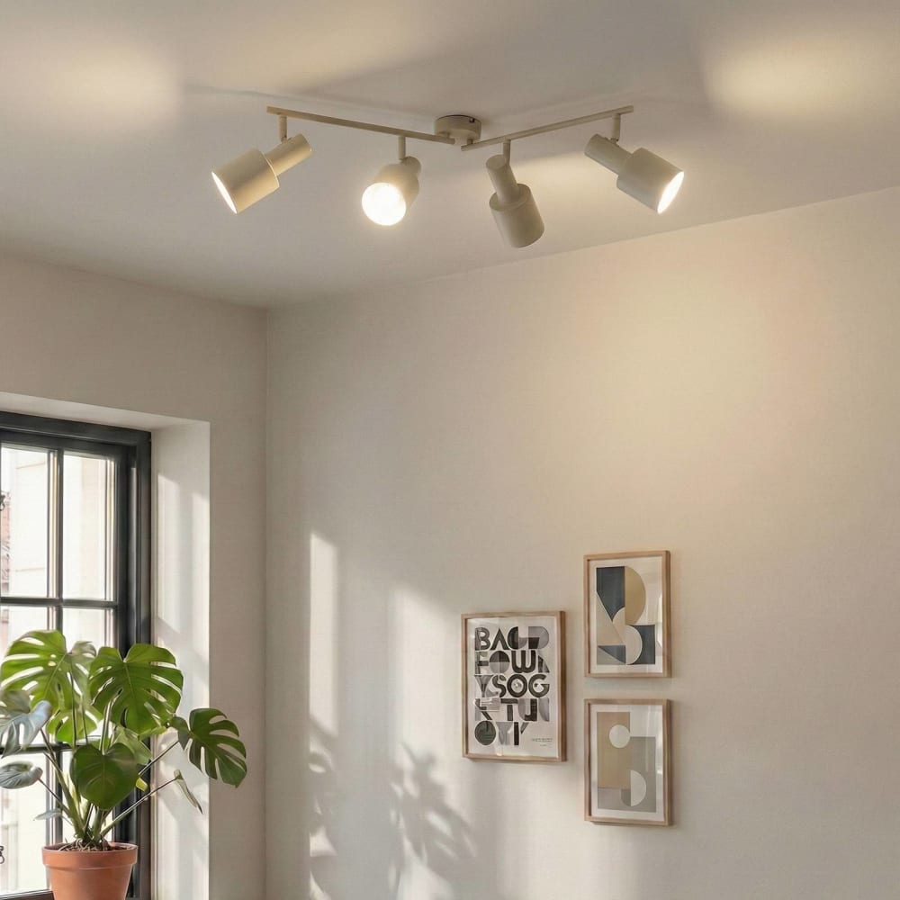 Lindby Strahler aus Metall, creme style modern Beige Metall