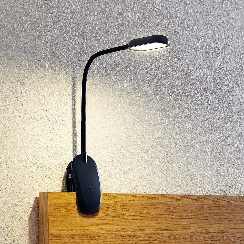 Lampe à pince en plastique noir — vue 4