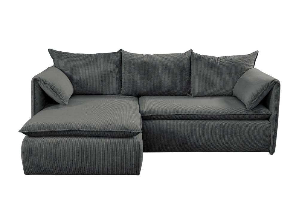 Canapé d'angle velours 4 places gris anthracite