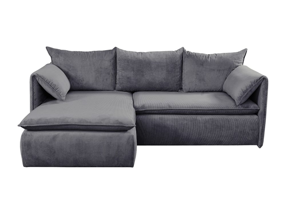 Canapé d'angle velours 4 places bleu