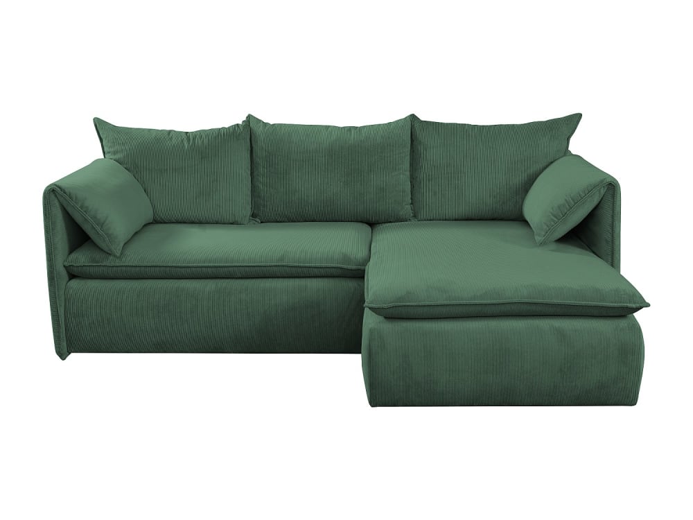 Canapé d'angle velours 4 places vert sapin