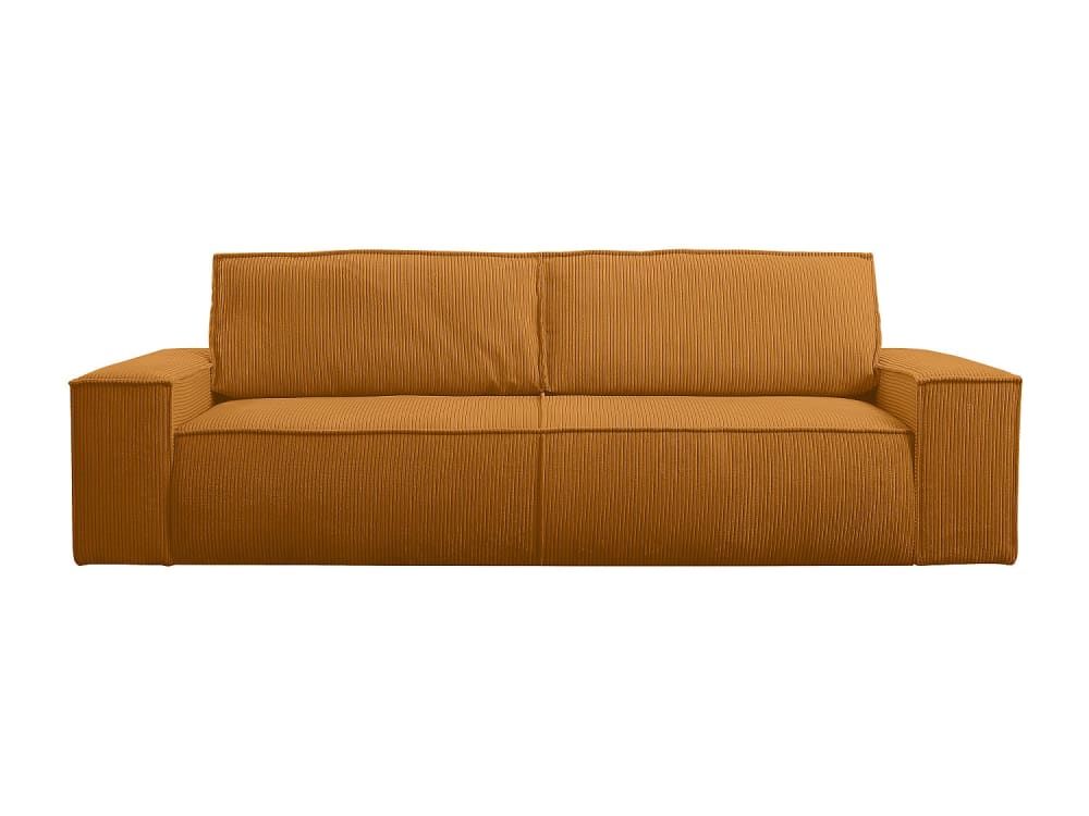 Canapé convertible velours 4 places orange clair