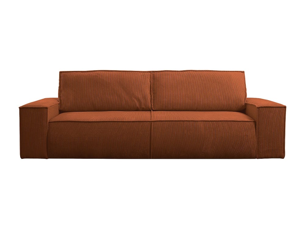 Canapé convertible velours 4 places terracotta