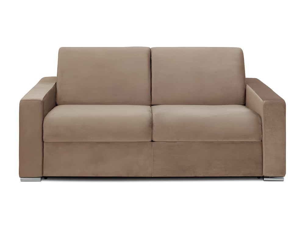 Canapé convertible velours 3 places beige