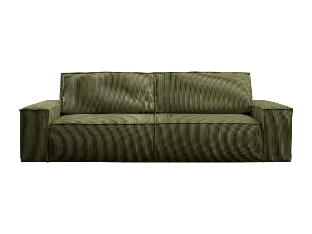 Canapé convertible velours 4 places kaki