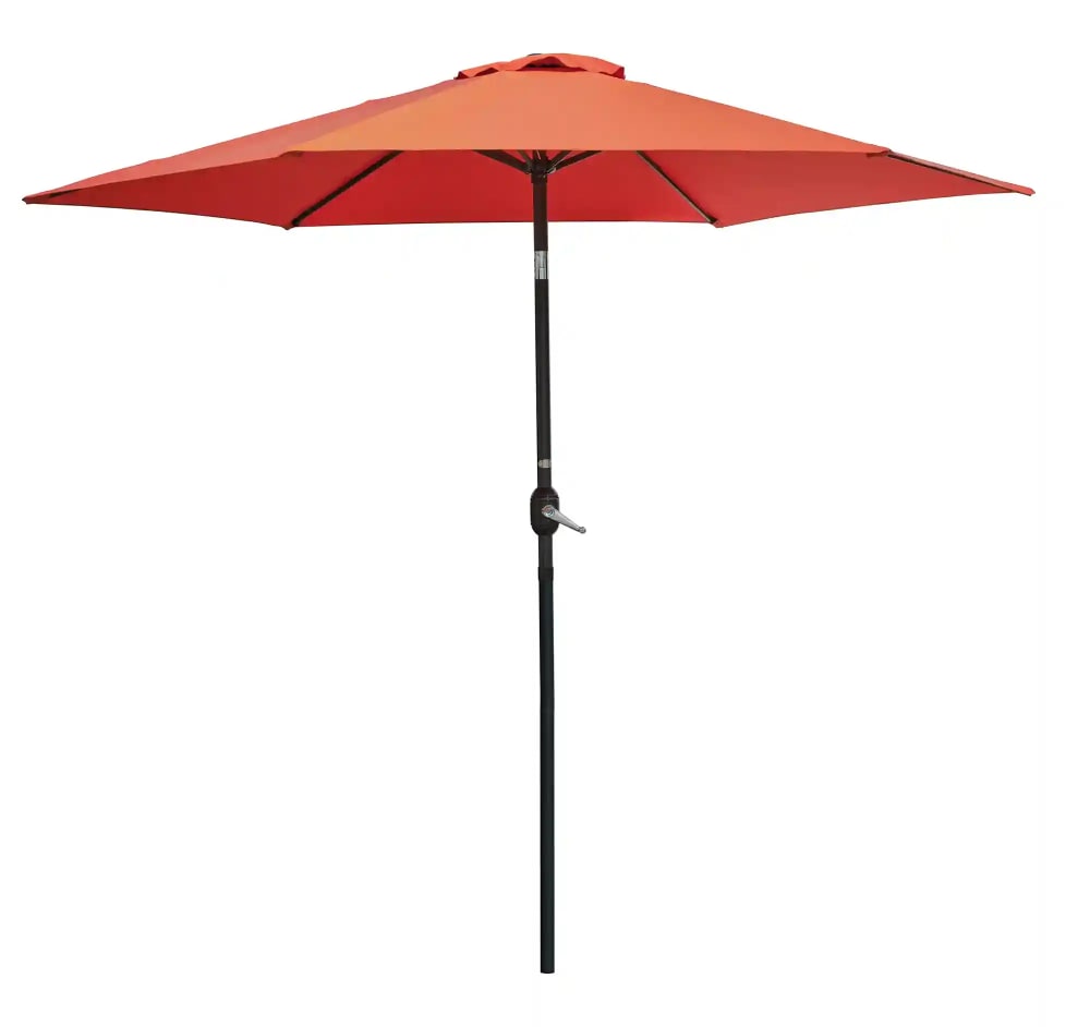 Sonnenschirm mit Handkurbel, Aluminium, Stoff Terrakotta -