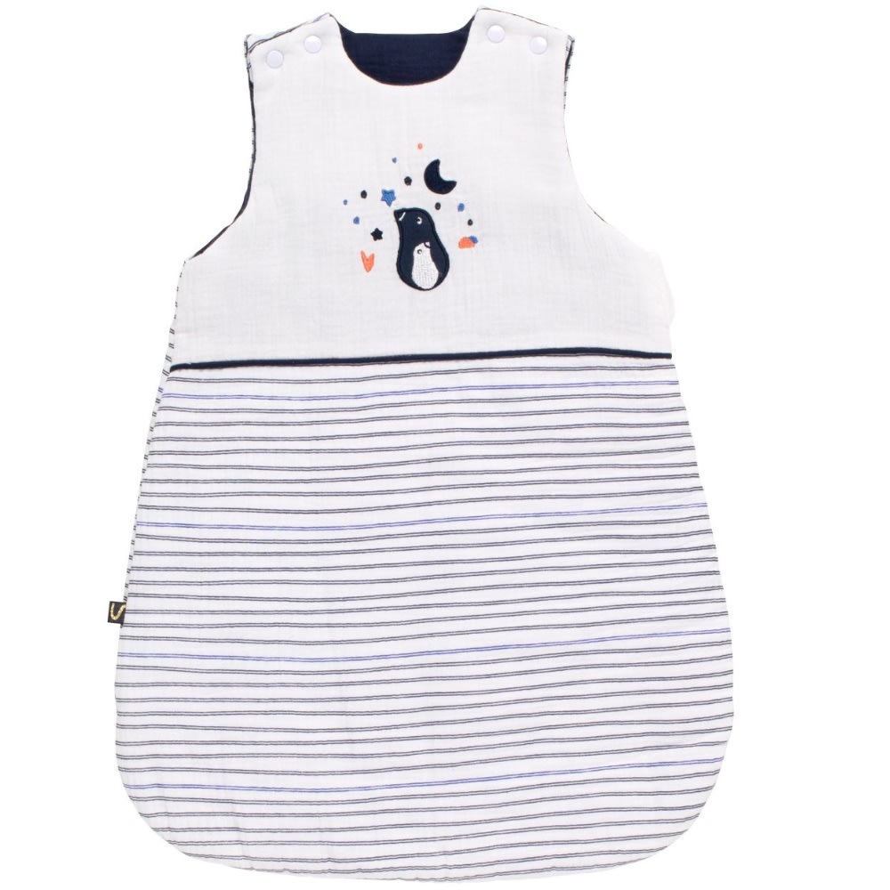 Gigoteuse bébé hiver naissance en double gaze de coton marinière Gigoteuse bébé hiver naissance en double gaze de coton marinière