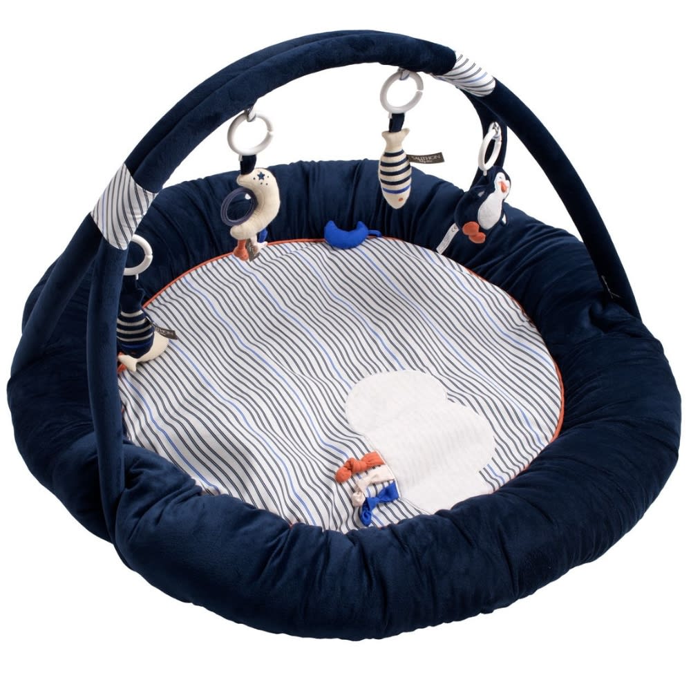 Tapis d'éveil marinière en velours