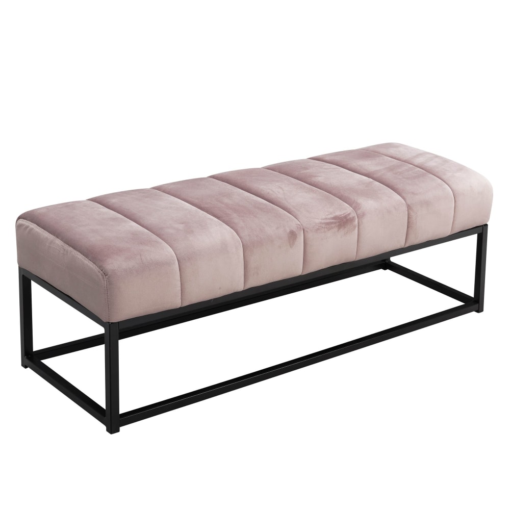 Banc 108 cm en velours, rose