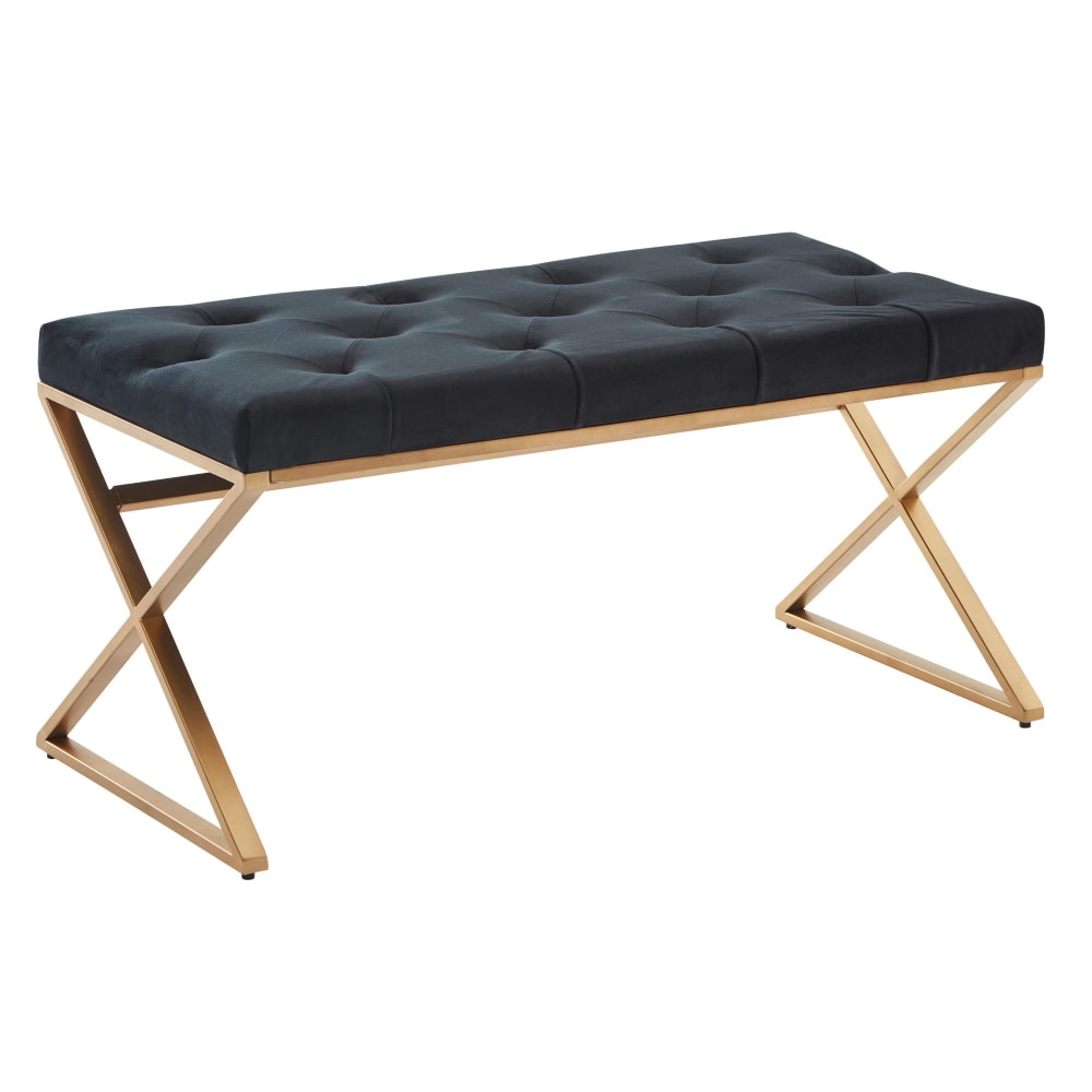 Banc en velours, noir