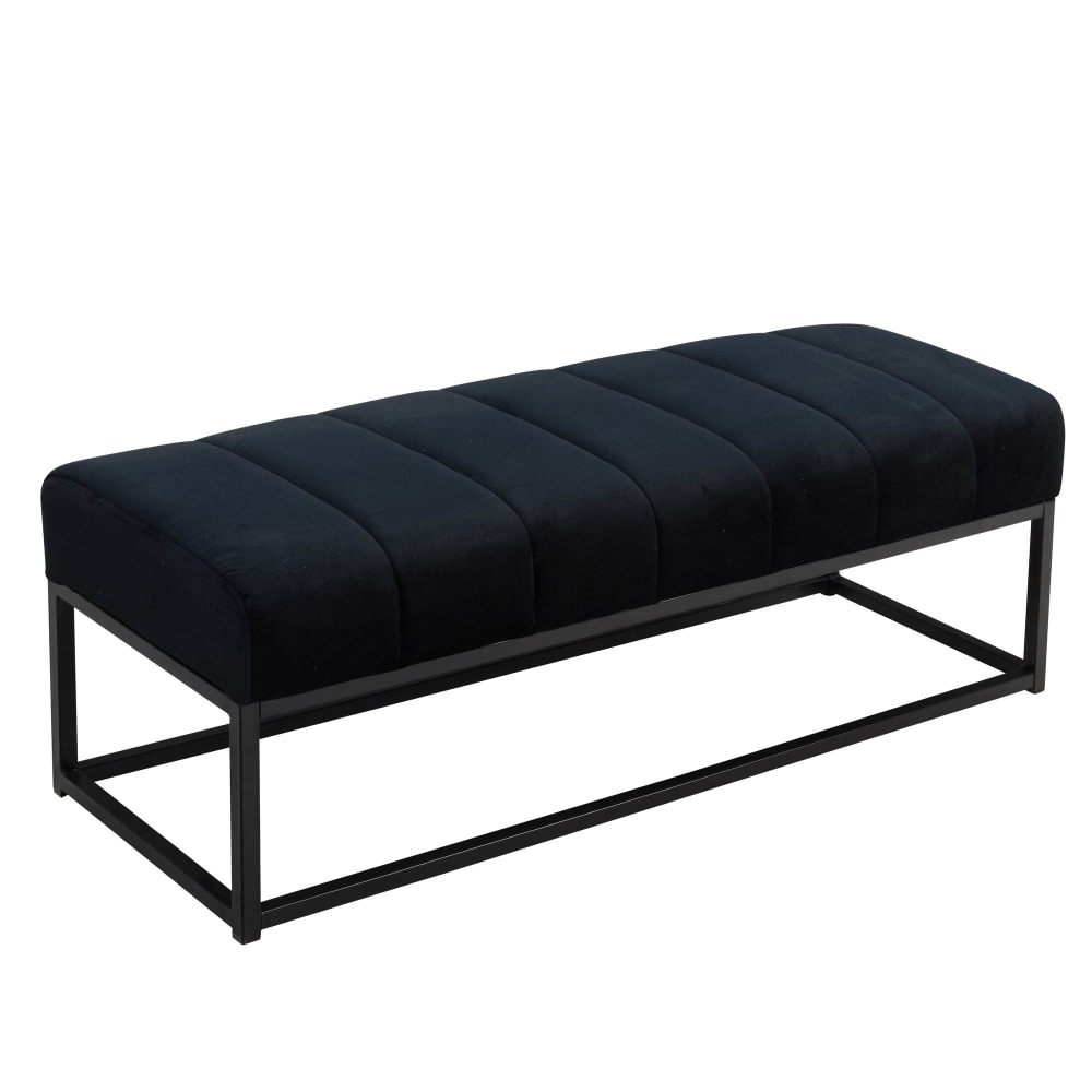 Banc 108 cm en velours, noir Banc 108 cm en velours, noir