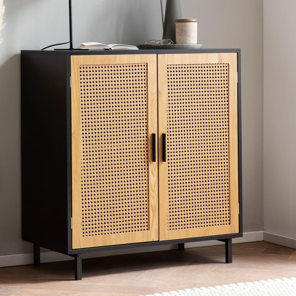 Sideboard mit 2 Türen aus MDF, Schwarz - Maisons Du Monde