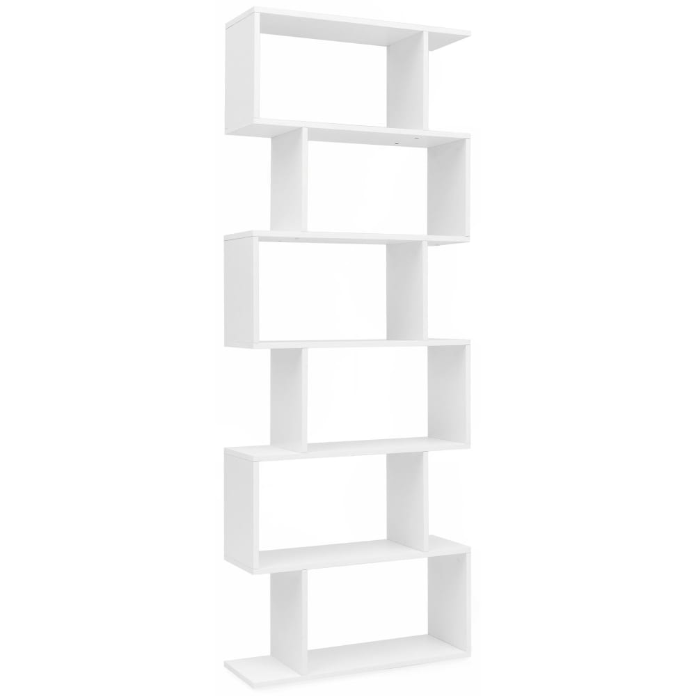 Bibliothèque à 6 compartiments en aggloméré, blanc