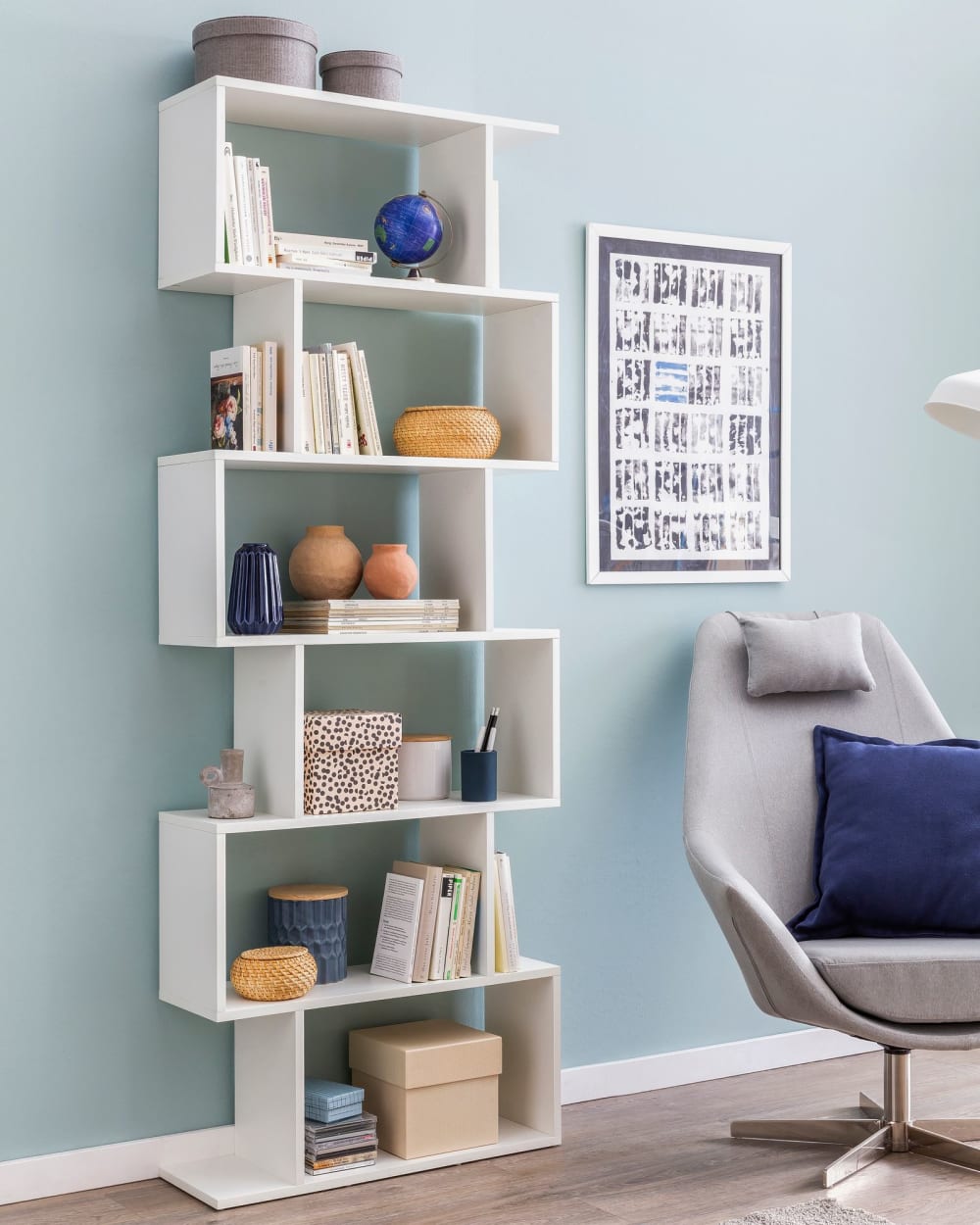 Bücherregal mit 6 Fächern aus Spanplatte, Weiß - Maisons Du Monde