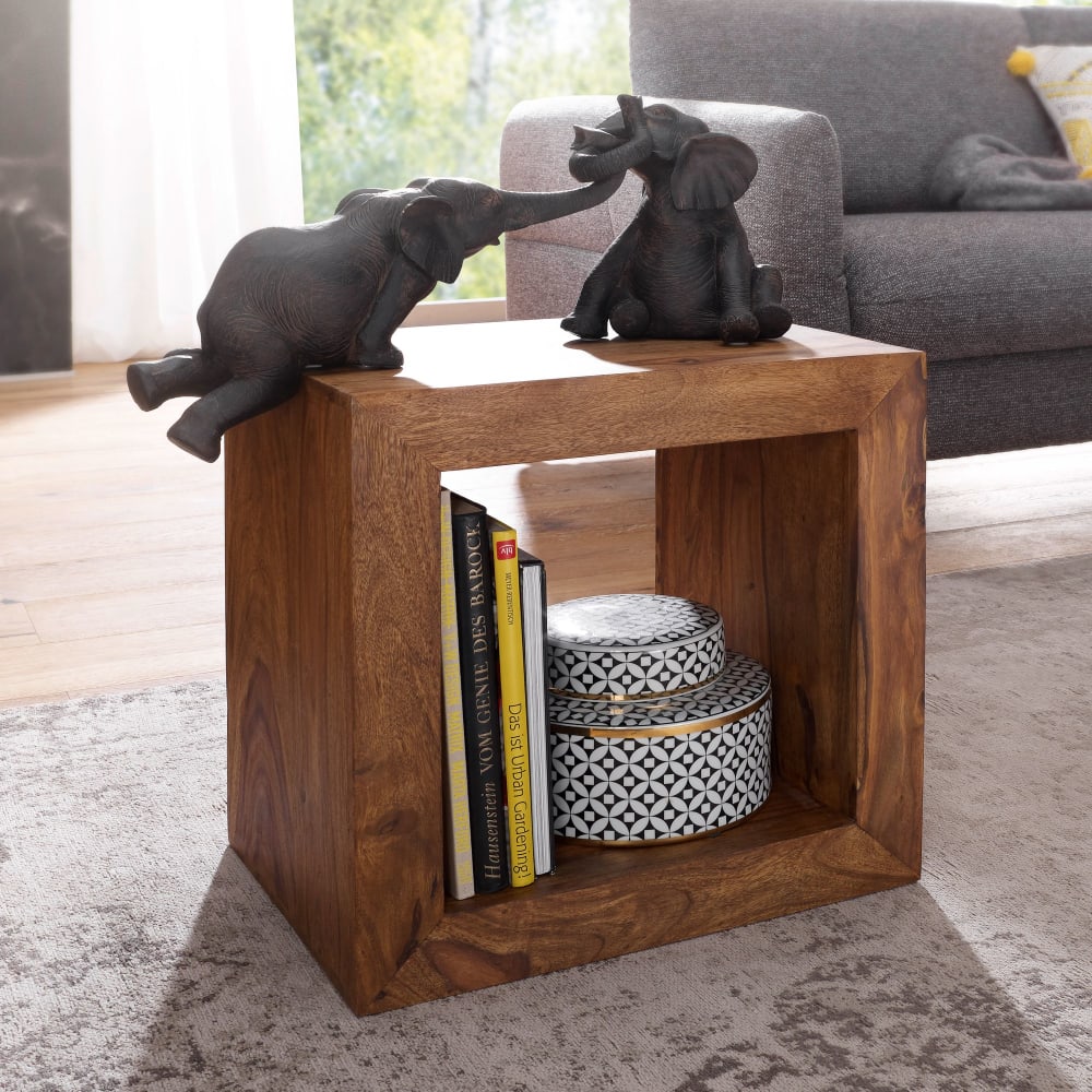 Standregal Cube aus Sheesham Massivholt, Braun - Maisons Du Monde